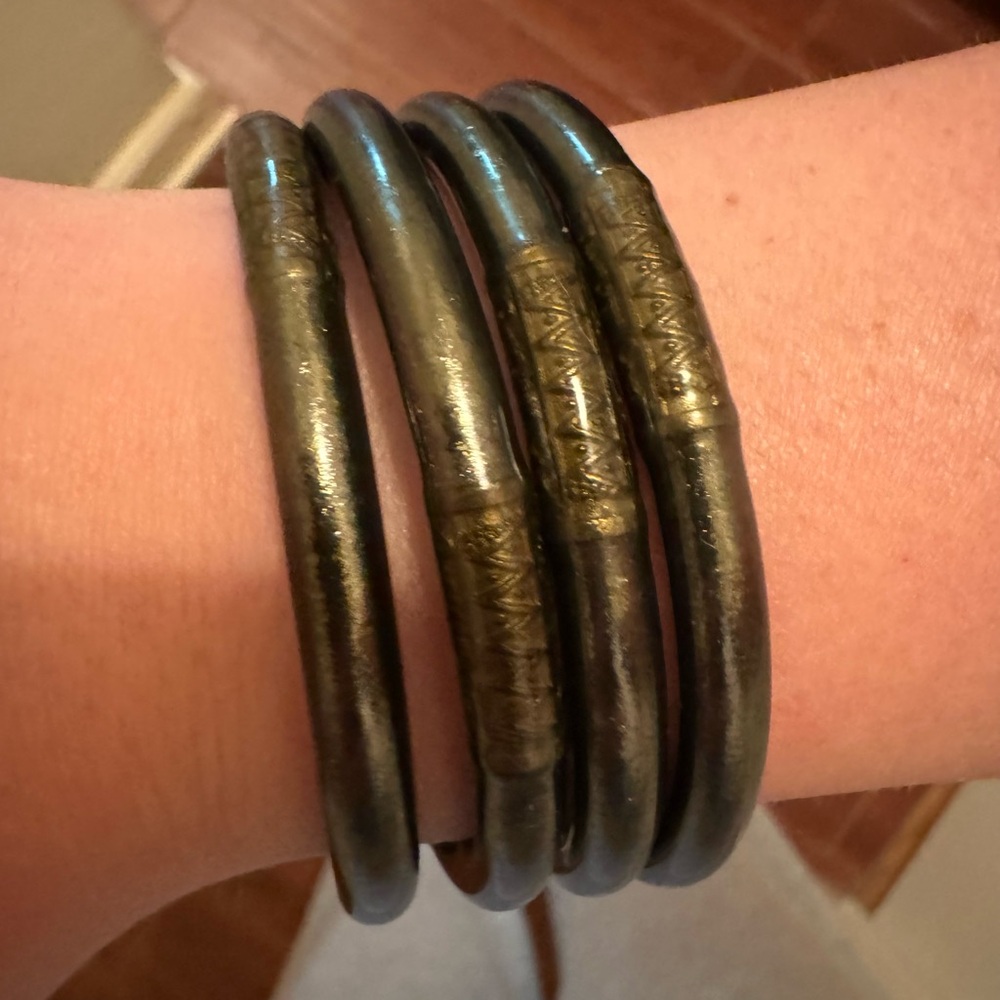 BUDHAGIRL ALL WEATHER BANGLES - FLINT, SIZE SMALL 4 Bangles